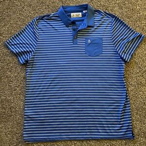 Original Penguin Blue and White Striped Polo Shirt